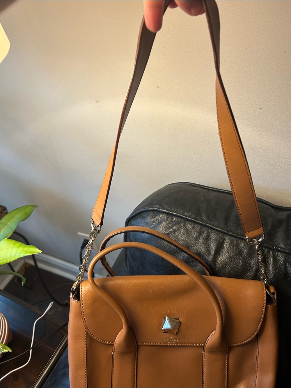 kate spade Tan Leather Top-Handle Satchel with Star Accent - Picture 7 of 8